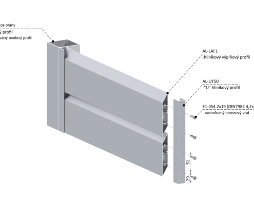 profil na výplň 108x16 mm